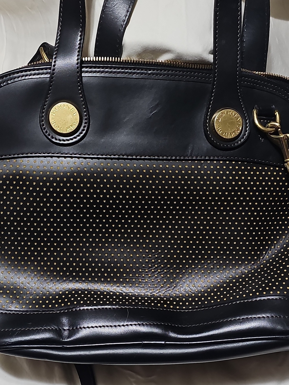 Black and Gold Studded Women's Leather Tote